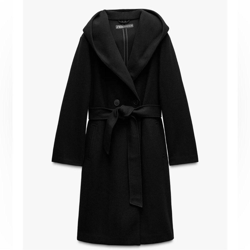 ZARA BLOGGERS FAV BELTED HOODED COAT